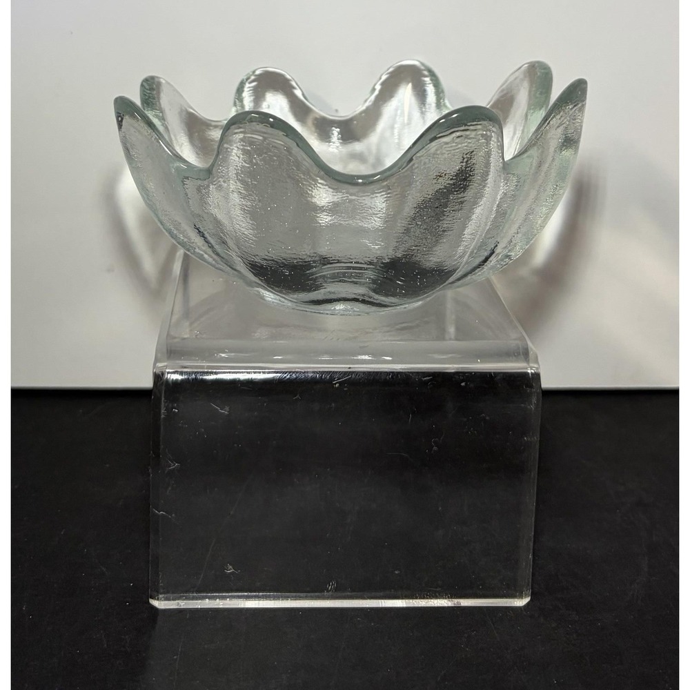 Vintage MCM Blenko Lotus Floriform Handcrafted Glass Bowl 5.5" Wayne Husted - Picture 2 of 6